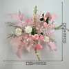 Arreglos de flores artificiales para bodas, arreglos florales para decoración de pasillo, decoraciones de escaparate de compromiso con temática de bosque, arreglos de escena de boda de color rojo rosa