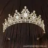 Tocados de Corona de Novia Europeos y Americanos Diadema de Pedrería Corona de Aleación Barroca Accesorios para Vestidos de Novia Estilo Princesa Gama Alta