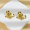 Pendientes de Lujo Ligero Transfronterizos de Personalidad Nicho Geométricos de Mariposa Multielemento de Acero Inoxidable Chapado en Oro No Descolorables Pendientes de Tuerca Joyería para Mujeres