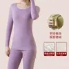 Ropa interior térmica de terciopelo para mujer, top básico sin costuras, traje de pantalones largos de otoño e invierno, engrosado con forro polar