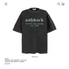 Camiseta Unisex de Algodão Puro Pesado com Estampa Simples de Letras, Manga Curta, Marca Tendência, Corte Solto, Atacado de Comércio Exterior Transfronteiriço Top