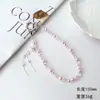Corrente de Pulso para Celular com Laço de Cristal e Franja de Alta Qualidade, Cordão Curto para Celular, Pingente de Bolsa, Chaveiro