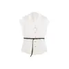 Moda Femenina Transfronteriza Más Vendida Camisa Texturizada de Solapa, Top Holgado Estilo Perezoso Yhbzw920275 Mezcla de Tencel