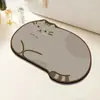 Alfombrilla absorbente de diatomita para el hogar estilo caricatura para entrada de baño y inodoro, alfombrilla antideslizante y de secado rápido, disponible para dropshipping