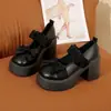 Zapatos Mary Jane Británicos 2026 Primavera Nueva Moda Lazo Dulce Perla Suela Gruesa Zapatos de Piel, Cómodos y Estilo Puro Deseo