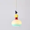 Lámpara Colgante de Noche Color Crema Estilo Francés Dopamina Memphis Colorida Lámpara Colgante para Habitación Infantil Lámpara Colgante de Cristal para Barra