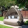 Cama Nido de Pájaro, Cama Creativa, Cama Lounge de Ratán para Exteriores, Silla de Ratán Perezosa, Redonda para Balcón, Patio, Piscina Exterior, Jaula de Pájaros, Cama Nido de Pájaro