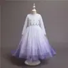 Vestido de Princesa Frozen 2 de Natal 2024 para Meninas Estilo Saia de Performance de Aniversário de Verão Vestido de Comércio Exterior