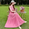 Vestido de Algodón y Seda de Alta Gama 2026 Nuevo Estilo para Mamás, Elegante y Noble Vestido sin Mangas tipo Tanque, Vestido Largo para Vacaciones en la Playa