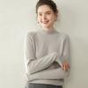 Suéter de Cachemira con Cuello Alto para Mujer, Nuevo Estilo de Otoño, Medio Cuello, Mangas Raglán, Corte Holgado, Engrosado, Cachemira Amigable con la Piel