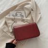 Primavera 2025 Color Sólido Moda Cadena Hombro Cruzado Pequeño Cuadrado Bolso Nuevo Casual Mujer Perlas de Moda Texte