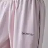 Pantalones Casuales Bordados Rosas de Estilo Nuevo Europeo y Americano para Mujer, Pantalones Largos Elásticos de Cintura Rectos, Sueltos y Cómodos, Pantalones de Chándal Nuevos 2025