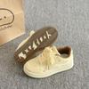 2025 Nuevos Zapatos Blancos Versátiles de Otoño Zapatos de Mujer Nicho Zapatos de Lona de Suela Gruesa Zapatillas Ins Zapatos de Pan Estilo Campus