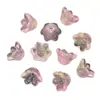 Hada Flor de Lirio del Valle de Vidrio Gradiente Flor Colorida Tapa Colgante para Joyería Hecha a Mano DIY Accesorios Colgante Pendientes Collar Materiales para Cuentas