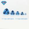 Huagang gema fertilizante triángulo 108# azul cristal afilado superficie de anillo piedra desnuda fondo puntiagudo triángulo gordo zafiro de cristal afilado artificial