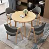 Mesa y Sillas de Reunión de Lujo Nórdico para Oficinas de Ventas, Mesa de Comedor Minimalista Moderna para Tienda de Té con Leche, Mesa Redonda Pequeña para Apartamento para Uso Doméstico
