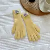 Guantes de Lana Tejidos Largos de Colores Dulces Estilo Coreano para Mujer, Resistentes al Viento, de Cinco Dedos, Calientes, para Ciclismo, Adultos