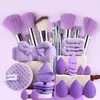 Set de Pinceles de Maquillaje Más Vendido Transfronterizo Combinación de 20 Piezas Herramientas de Belleza Dedo Triangular Pulgar Esponja de Polvo Set de Huevos de Belleza