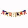 Fábrica Amazon Decoración de Fiesta del Día de la Independencia Bandera de Tela Vintage de EE. UU. Bandera Guirnalda Bandera Triangular