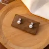 Pendientes Sencillos y Dulces de Perla Cereza para Mujer, Clips para Oreja Redondos Pequeños y Lindos sin Perforación con Adornos para Oreja de Hoja Incrustados con Diamantes al por Mayor