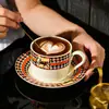 Juego de Taza y Platillo de Cerámica Vintage, Taza de Lujo de Gama Alta, Taza de Café de Recuerdo, Regalo al por Mayor