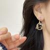 Pendientes de botón de plata 925 con diseño de nicho de Corea del Sur, cielo estrellado azul alrededor de planeta, pendientes con incrustaciones de diamante, pendientes de clip de temperamento para el trabajo