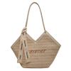 Bolso de Paja de Gran Capacidad para Mujer 2024 Nuevo Verano Popular Versátil Bolso de Hombro Tejido para Ir al Trabajo Bolso Tote Especial con Forma