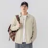 Camisa de hombre a rayas de manga larga, nuevo estilo otoño 2026, cuello de solapa, camisa casual versátil, corte holgado retro japonés