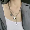 Collar de Acero de Titanio Hip-Hop Moderno para Mujer Largo Estilo Frío Se Puede Usar en el Baño Cadena para Clavícula Accesible en Ins Cadena de Suéter de Lujo Nicho