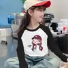 Blusa Térmica de Fleece Infantil para Meninas, Novo Estilo Outono/Inverno 2026, Camiseta Manga Longa Raglan, Blusa Quente de Gola Redonda para Meninas