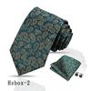 Traje de hombre de nuez de anacardo patrón roto corbata pañuelo de bolsillo puño tres piezas corbata de mano negra 8cm corbata Shengzhou