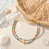 Pulsera de Cuentas de Colores para Mujer, Cruz con Forma de Corazón y Esfera, Cuentas Hechas a Mano, Materiales Mixtos, Estilo Único, Suministro Transfronterizo