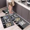 Tapete de Piso de Terciopelo Cristal Combinación de Entrada Tapete para Puerta Cocina Baño Puerta Antideslizante Resistente a la Suciedad Engrosado Tapete para Pies Tapete de Piso de Cocina