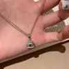 Colar de Sino Dupla Face Estrela de Luxo Leve de Nicho de Alta Qualidade Azul com Pingente de Designer, Corrente para Clavícula de Temperamento Doce e Exquisito
