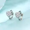 Pendientes de Corazón Super Brillantes Incrustados con Diamantes para Mujer, Estilo Ins, Pendientes de Corazón de Alto Grado con Temperamento Elegante