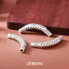 Plata pura 999 vintage 3D plata dura estilo chino forma de pez koi pulsera media curva, pulsera media forma de pez "abundancia cada año" accesorio de tubo de plata