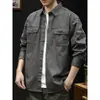Camisa de hombre de moda estilo japonés para otoño, chaqueta casual de trabajo de manga larga, nueva camisa de hombre estilo americano para primavera y otoño