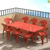 Mesa y Silla de Plástico para Patio Exterior Combinación Mesa para Puesto de Comida Mercado Nocturno Silla con Respaldo Barbacoa Impermeable Protector Solar Playa Exportación