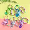 Llavero con pulsera de conejo de cuentas, colgante creativo y exquisito para bolso de pareja, llavero con colgante para mujer, pequeño regalo al por mayor