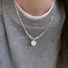 Collar Irregular de Perlas Plateadas para Mujer 2026 Nuevo Estilo Lujo Ligero Gama Alta Flor de Rosa Esmalte Collar Sudadera