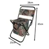 Bolsa Térmica Multifuncional para Camping e Pesca, Banco Dobrável com Encosto Portátil para Exterior, Cadeira de Pesca Dobrável com Armazenamento e Logo