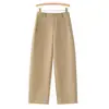 Pantalones Cropped de Algodón Suave como Nube Antiarrugas para Mujer, Estilo Delgado de Verano 2026 Nuevos Pantalones de Pierna Ancha Versátiles Adelgazantes de Cintura Alta, Pantalones tipo Guisante