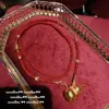 Método antigo flor borboleta dourada esmalte lírio pulseira de meio pulseira nova maré chinesa ágata gota cabaça vitrificada colar