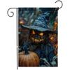 Bandera de Jardín Impresa por un Lado para Exteriores, Nueva, Cabeza de Calabaza de Halloween, Cachorro, Castillo, Lino, Transfronteriza de Amazon