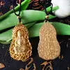 Collar Colgante de Buda Guanyin Llama Dorada Anti-arena de Vietnam Buda Maitreya Cadena de Lana Chapada en Oro Primera Joyería Regalo en Vivo
