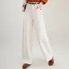 Pantalones anchos de lana de acetato sintético para mujer, nueva colección otoño/invierno 2026, de cintura alta, que cubren la cadera, de corte holgado, fluidos, pantalones largos casuales