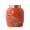 Pequeno Pote de Cerâmica com Tampa de Metal Pote de Caqui Embalagem de Chá Alimentos Chá Dendrobium Creme para Cuidados com a Saúde Cosméticos Armazenamento
