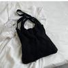 Bolso de Hombro Tipo Universitario de Gran Capacidad para Viajeros Otoño e Invierno Nuevo Bolso de Hombro Casual Versátil Bolso Vintage de Lana Tejida para Mujer