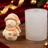 Molde de Silicona de Muñeco de Nieve con Botón de Corazón Adorno para Bolsa Colgante Festival del Árbol de Navidad Molde de Silicona