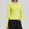 Top de Malla para Mujer de Manga Larga, Delgado, Deportivo, con Letras, Holgado, Secado Rápido, Camiseta para Fitness al Aire Libre, Ropa para Correr